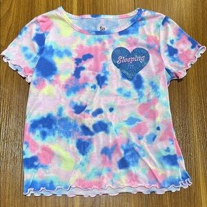 GUC SO Blue and Pink Tie-Dye Short Sleeve Tee 🧚